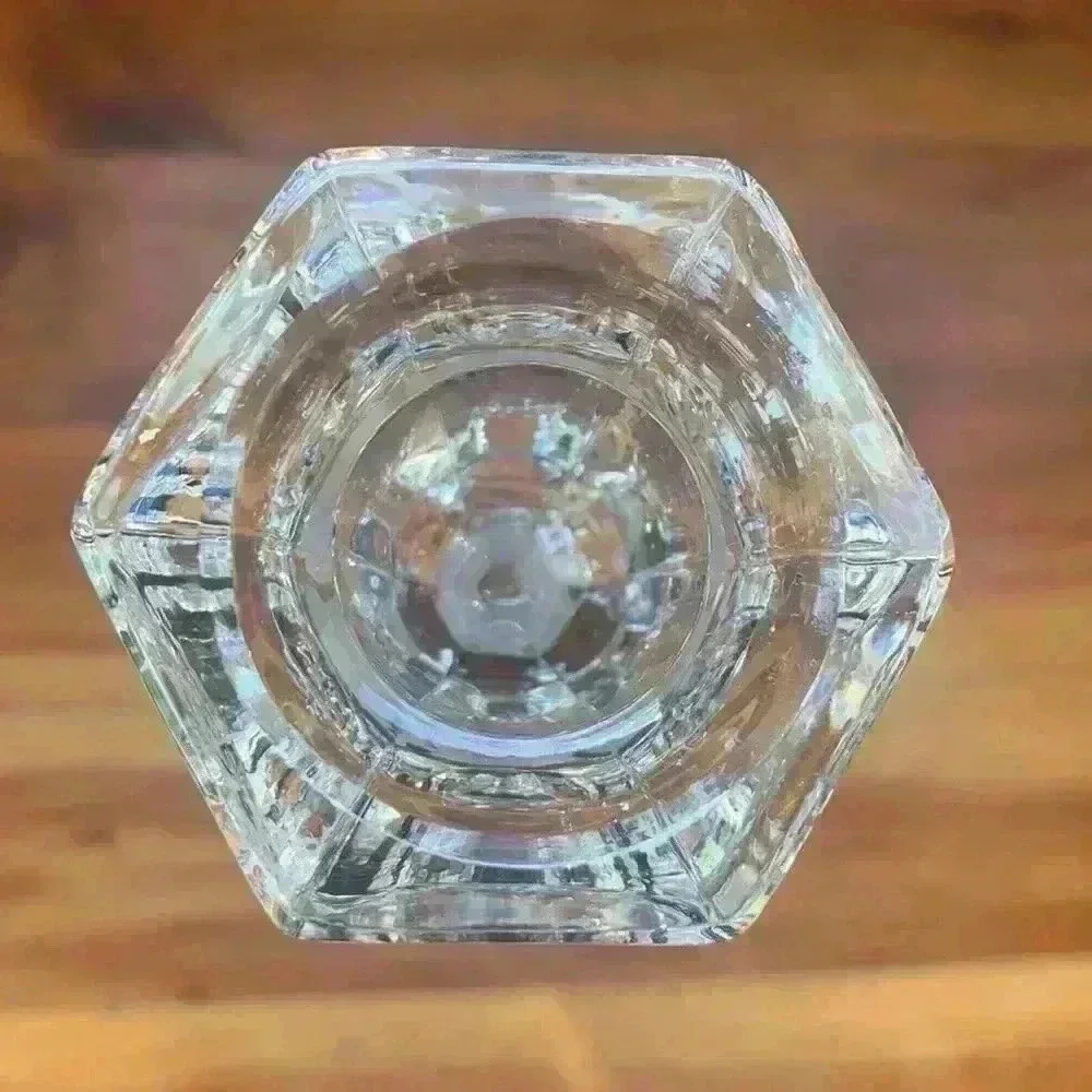 Clear And Frosted Crystal Candlestick/Candle Stick Holder Sudety Made In Poland